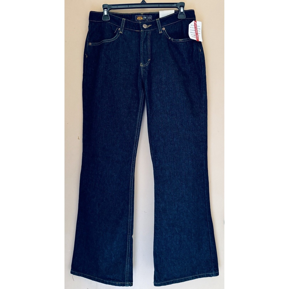 ROUTE 66 Jeans Women's 5/6-Short Inseam Low Rise Flare Dark Wash Zip Fly Y2K NEW
